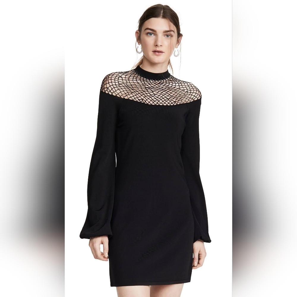 NWT top with fishnet panel